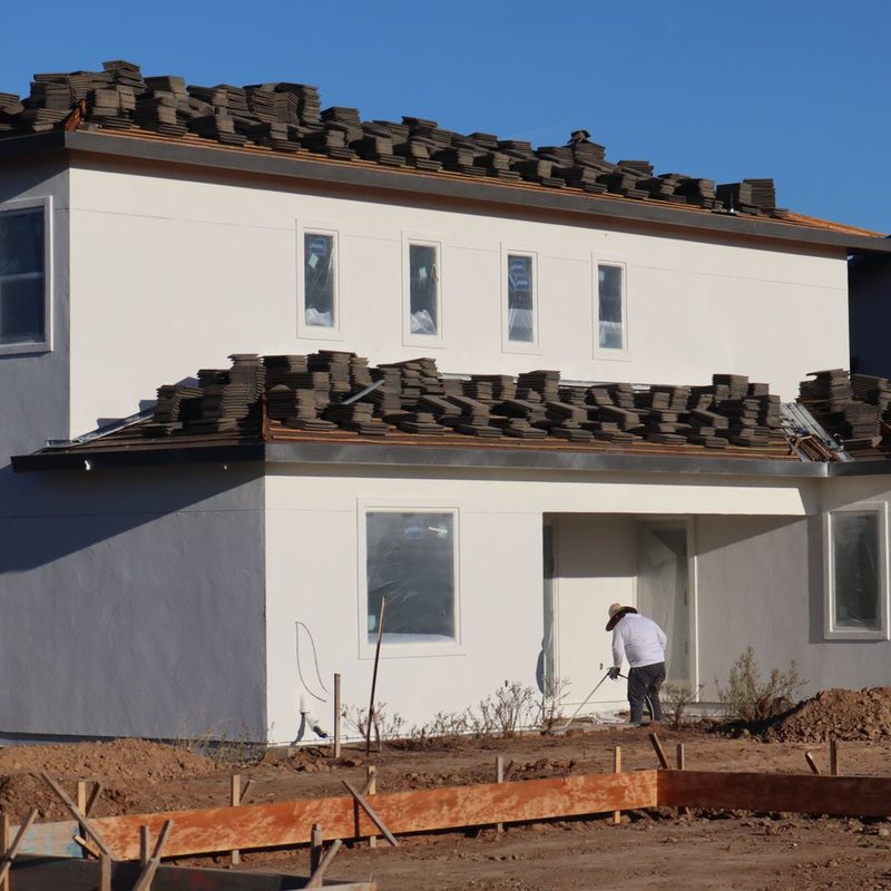 New roof on a modern house under construction